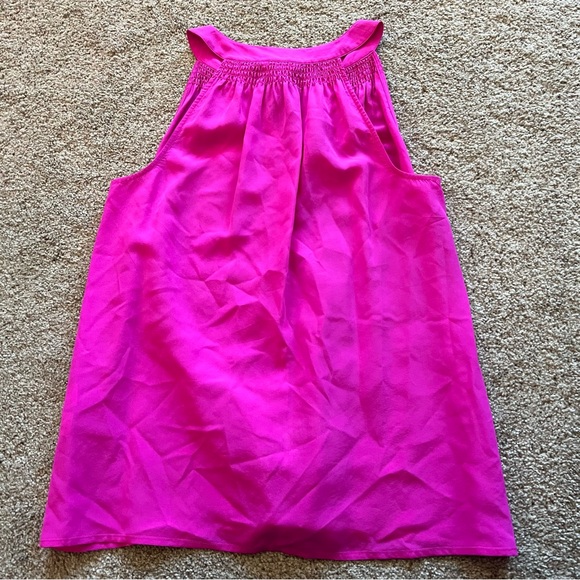 Lilly Pulitzer Hot Pink Sleeveless Silk Bailey Top - Picture 3 of 5